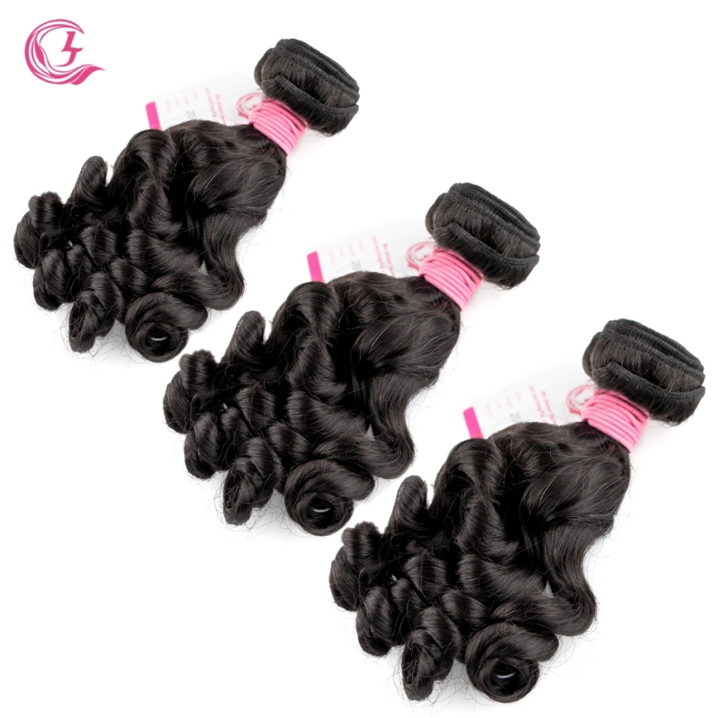 Virgin Hair of Loose Curly Bundle Natural black color 100g With Double Weft For Medium High Market