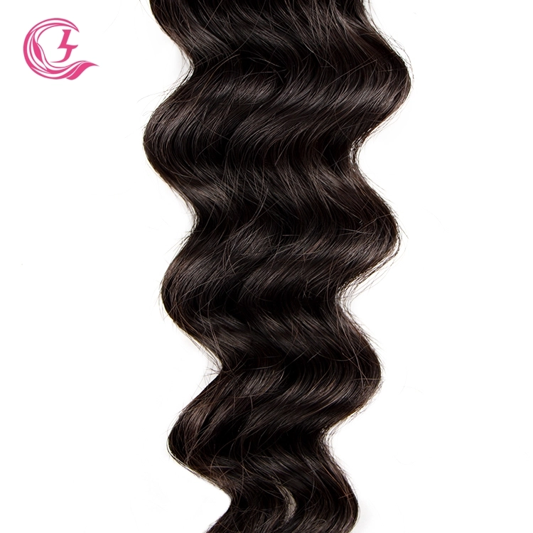 Unprocessed Raw Hair Ocean Curly Bundle Natural black color 100g With Double Weft