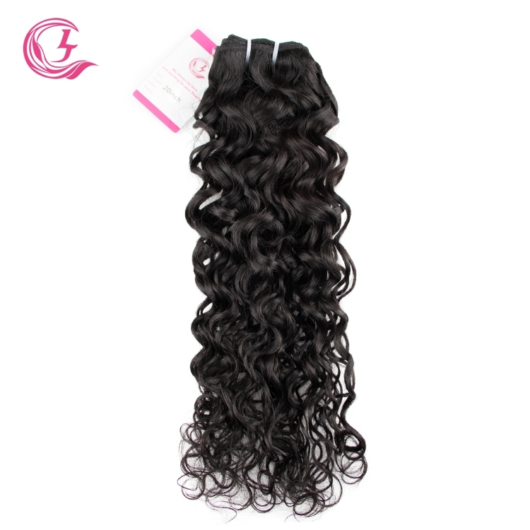 Unprocessed Raw Hair French Wave Bundle Natural black color 100g With Double Weft
