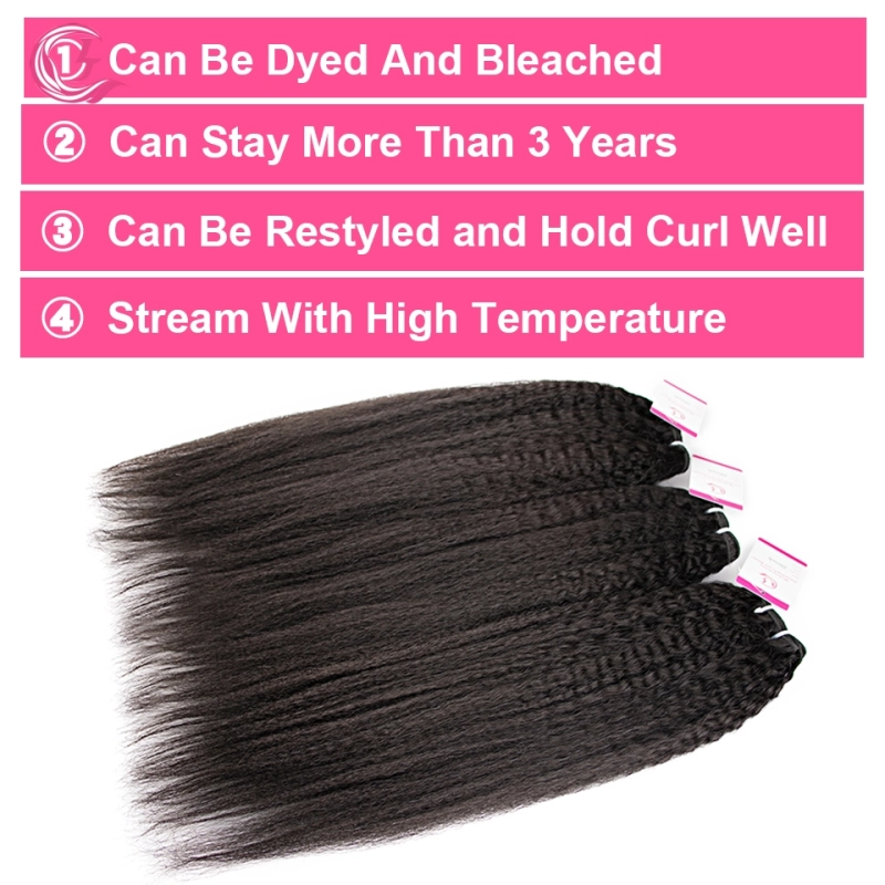 Unprocessed Raw Hair Yaki Straight Bundle Natural black color 100g With Double Weft