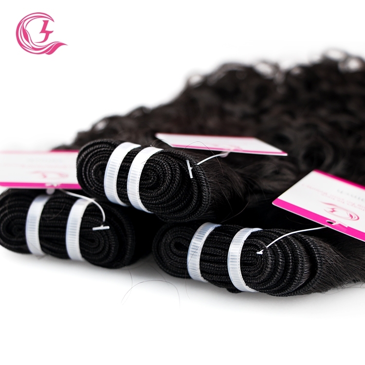 Unprocessed Raw Hair French Wave Bundle Natural black color 100g With Double Weft