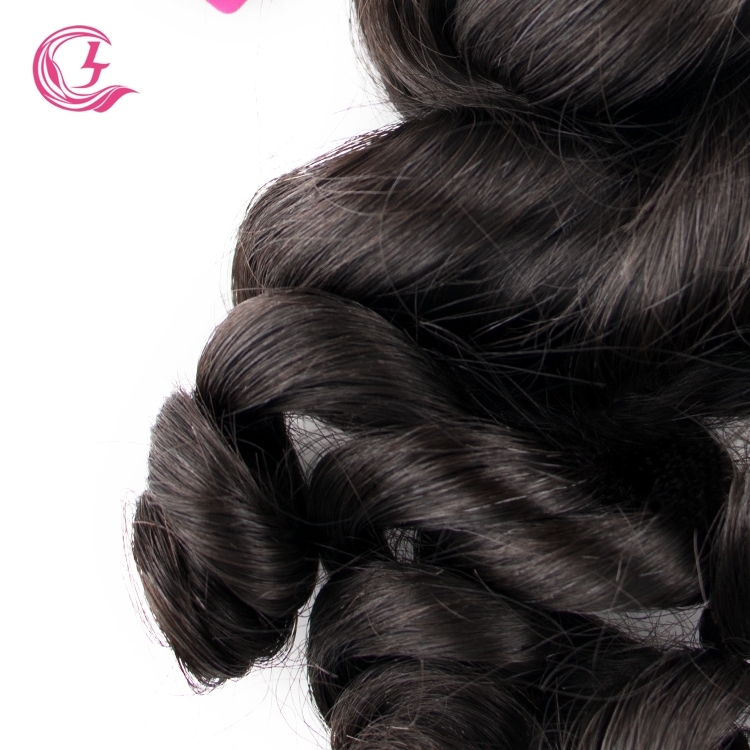 Unprocessed Raw Hair Loose Curly Bundle Natural black color 100g With Double Weft