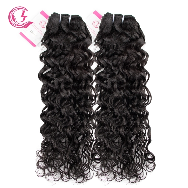 Unprocessed Raw Hair French Wave Bundle Natural black color 100g With Double Weft