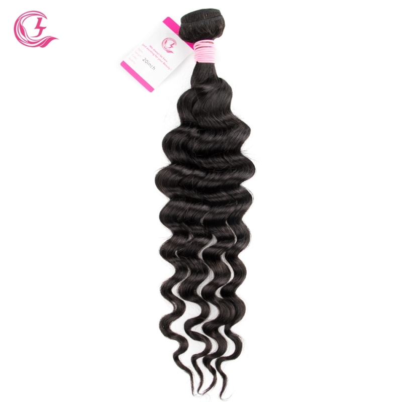 Virgin Hair of Ocean Curly Bundle Natural black color 100g With Double Weft For Medium High Market