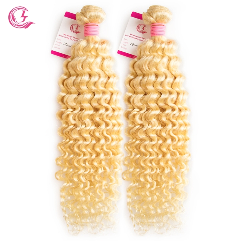 Virgin Hair of Deep Wave Bundle #613 Blonde 100g With Double Weft For Medium High Market