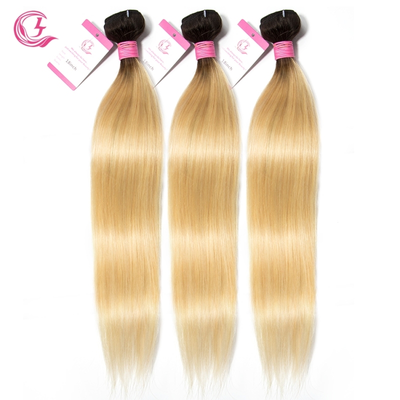 Virgin Hair of Straight Bundle 1B#613 Blonde 100g With Double Weft For Medium High Market
