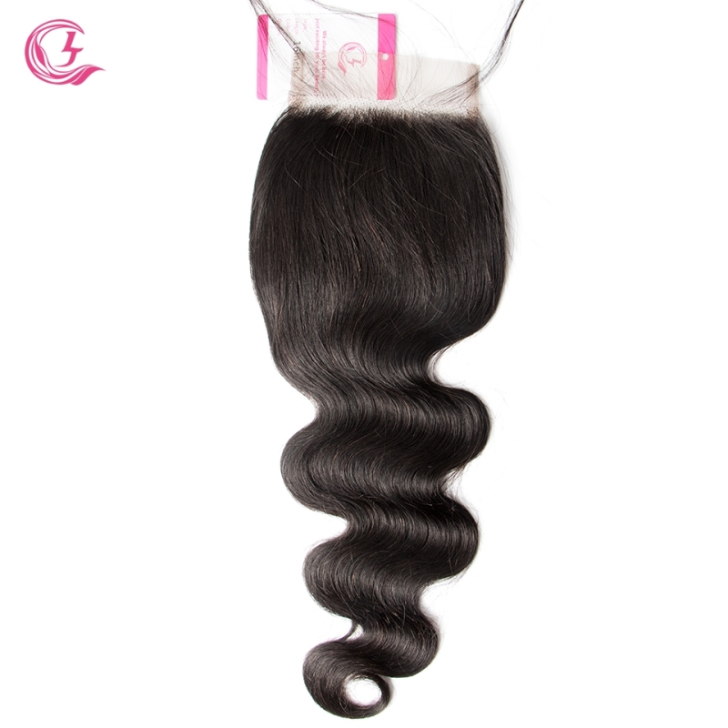 Virgin Hair of Body Wave  4X4 closure Natural black color 130 density For Medium High Market