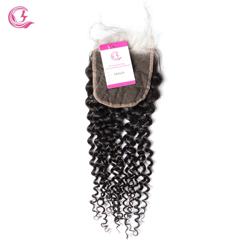 Virgin Hair of Jerry Curl  Natural Wave 4X4 closure Natural black color 130 density For Medium High Market