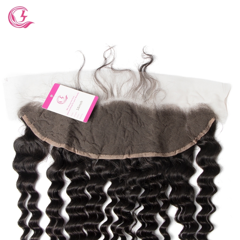 Virgin Hair of Deep Wave Natural Wave 13X4 frontal  Natural black color 130 density For Medium High Market