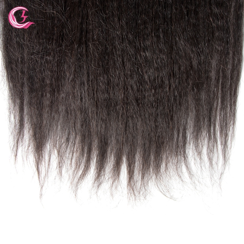 Virgin Hair of Yaki Straight 13X4 frontal  Natural black color 130 density For Medium High Market