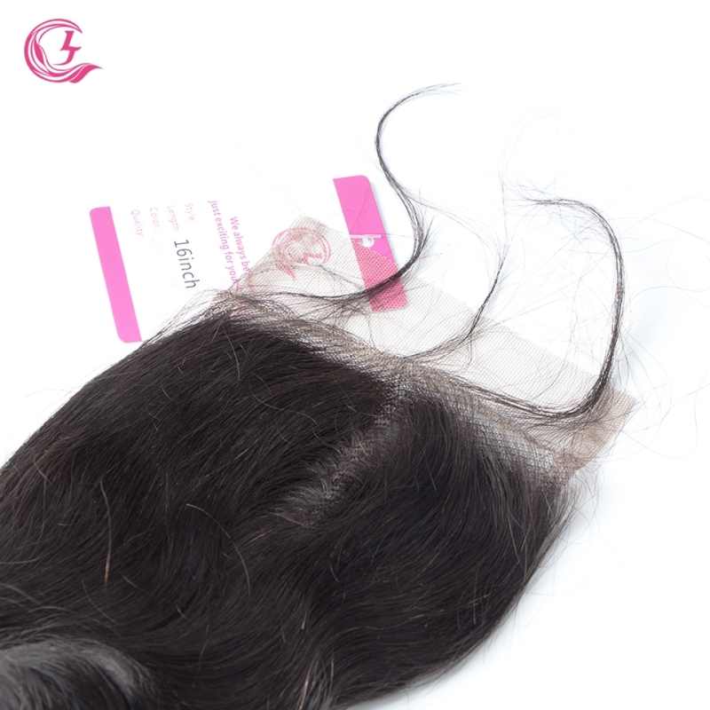 Virgin Hair of Loose Wave  4X4 closure Natural black color 130 density For Medium High Marke