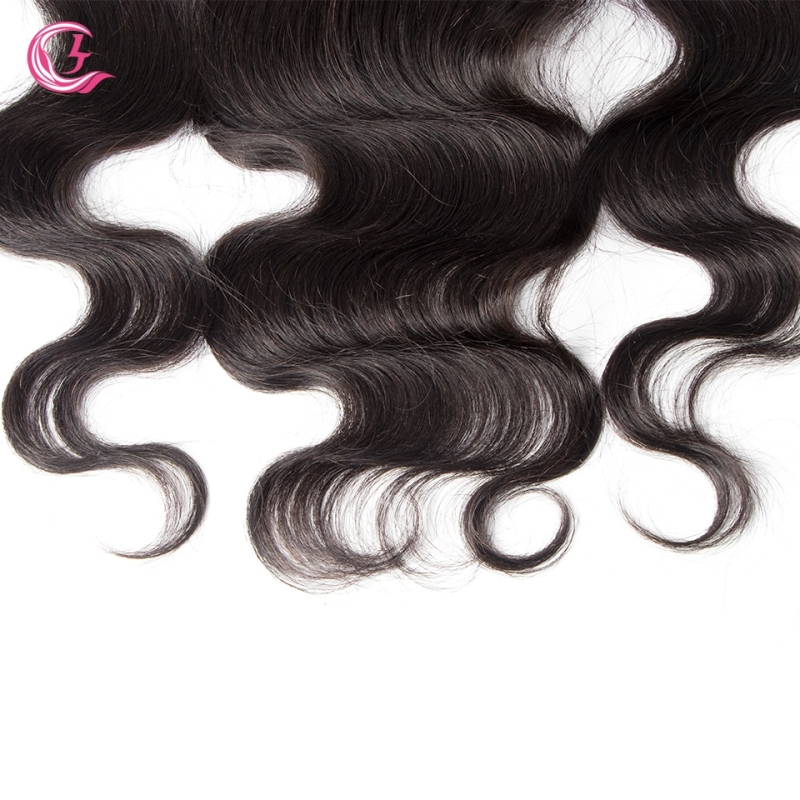 Virgin Hair of Natural Wave 13X4 frontal  Natural black color 130 density For Medium High Market