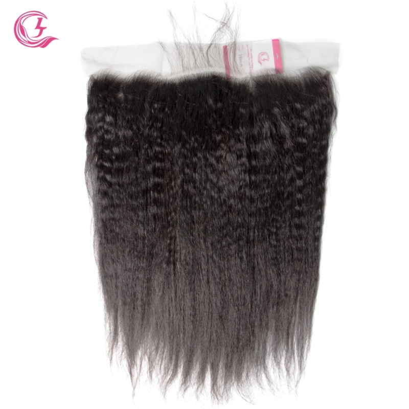 Virgin Hair of Yaki Straight 13X4 frontal  Natural black color 130 density For Medium High Market