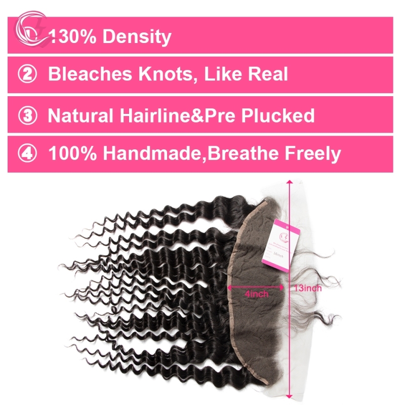 Virgin Hair of Deep Curl  13X4 frontal  Natural black color 130 density For Medium High Market