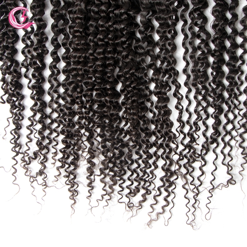 Virgin Hair of Kinky Curl  13X4 frontal  Natural black color 130 density For Medium High Market