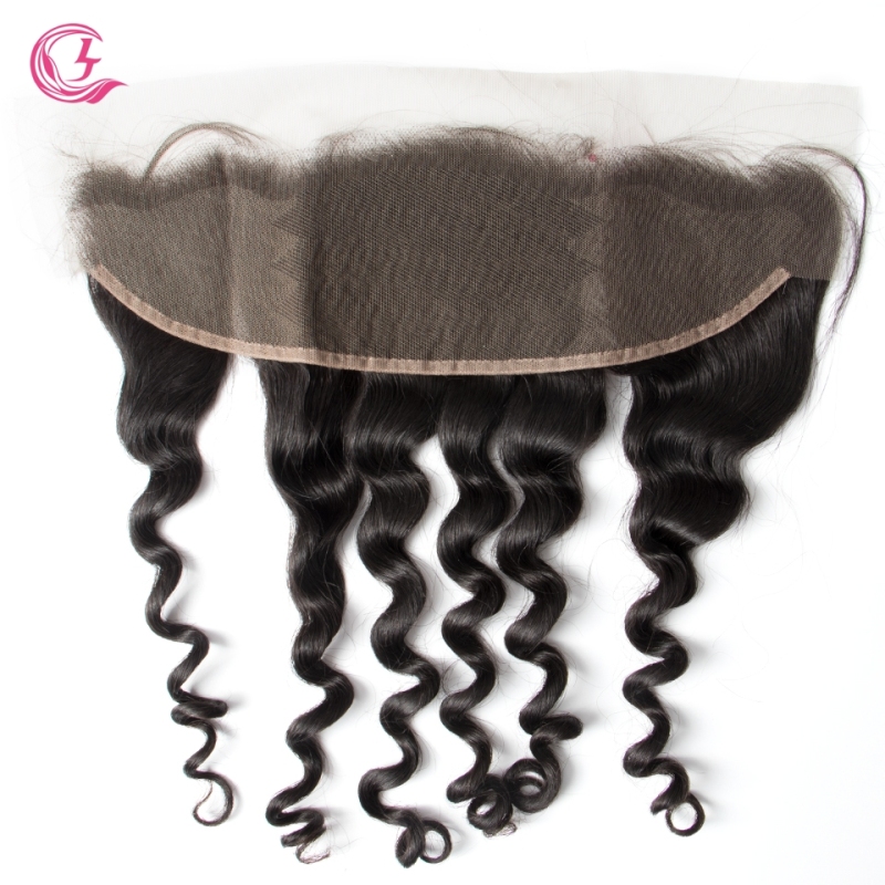 Unprocessed  Raw Hair Loose Curly 13x4 Frontal Natural Color Medium Brown 130 density