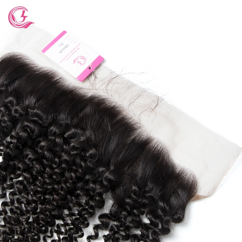 Unprocessed  Raw Hair Kinky Curly 13x4 Frontal Natural Color Medium Brown 130 density