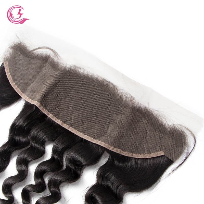 Unprocessed  Raw Hair Loose Curly 13x4 Frontal Natural Color Medium Brown 130 density