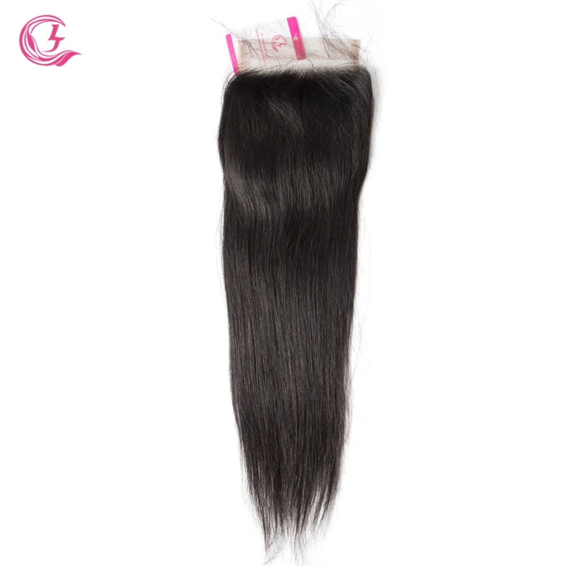 Unprocessed Virgin hair Straight 5x5 Closure Natural Color Medium Brown 130 density