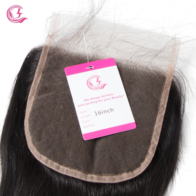 Unprocessed Virgin hair Straight 5x5 Closure Natural Color Medium Brown 130 density