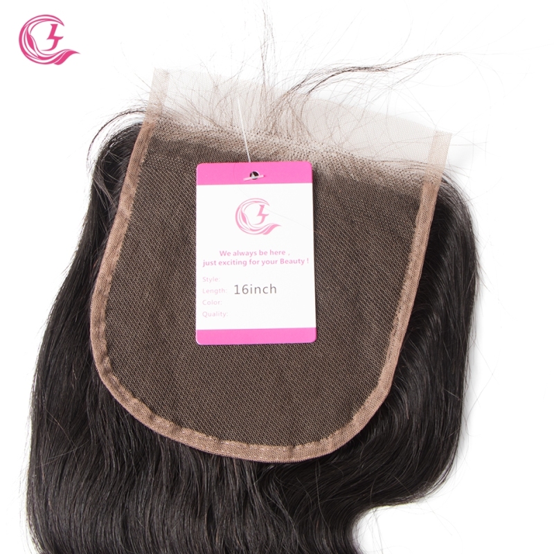 Unprocessed Virgin hair Indian Wave  5x5 Closure Natural Color Medium Brown 130 density