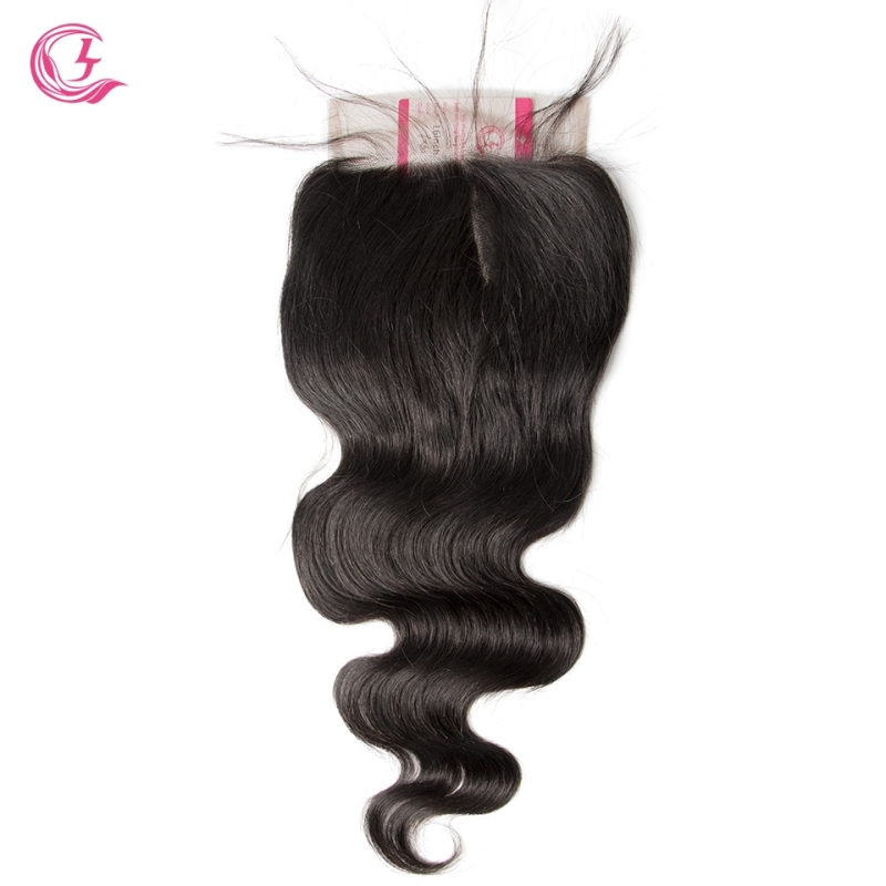 Unprocessed Raw hair Body Wave  6x6 Closure Natural Color Medium Brown 130 density