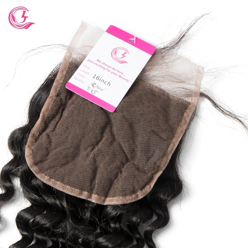 Unprocessed Raw hair Deep Wave 5x5 Closure Natural Color Medium Brown 130 density