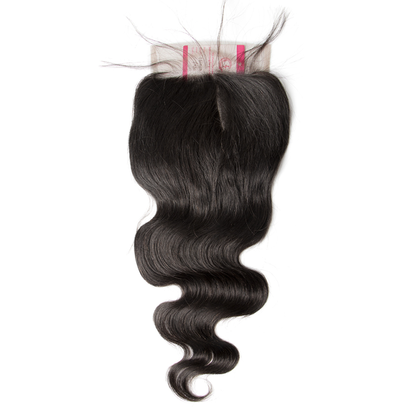 Unprocessed Raw hair  Indian wave  6x6 Closure Natural Color Medium Brown 130 density