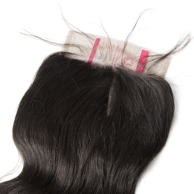 Unprocessed Raw hair  Indian wave  6x6 Closure Natural Color Medium Brown 130 density