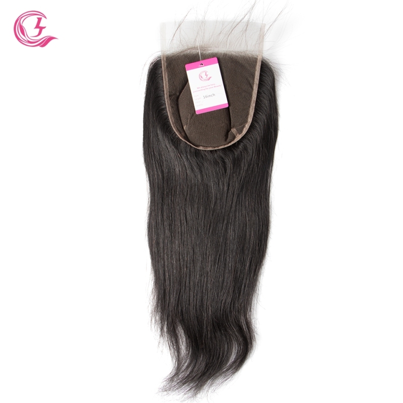 Virgin hair  Straight  6x6 Closure Natural Color Medium Brown 130 density