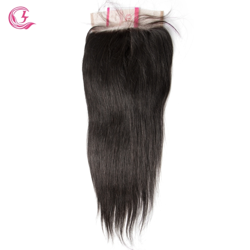 Unprocessed Raw hair  Straight  7x7 Closure Natural Color Medium Brown 130 density