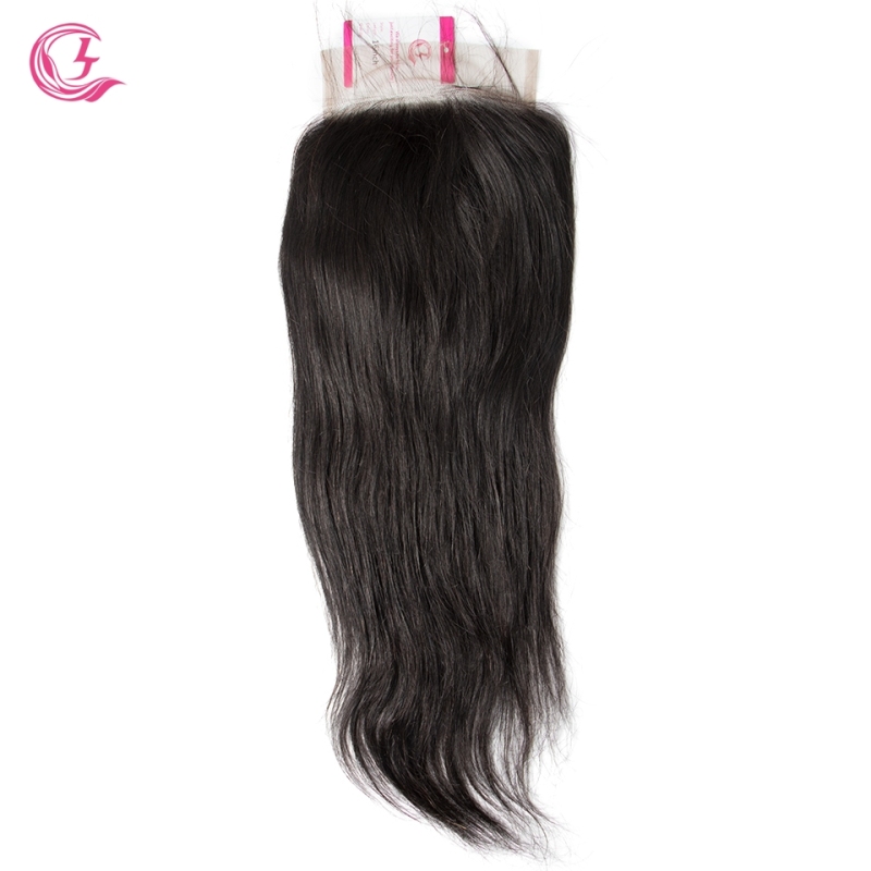 Virgin hair  Straight  6x6 Closure Natural Color Medium Brown 130 density