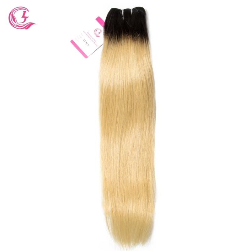 Unprocessed Raw Hair Straight Bundle 1B#613 Blonde 100g With Double Weft