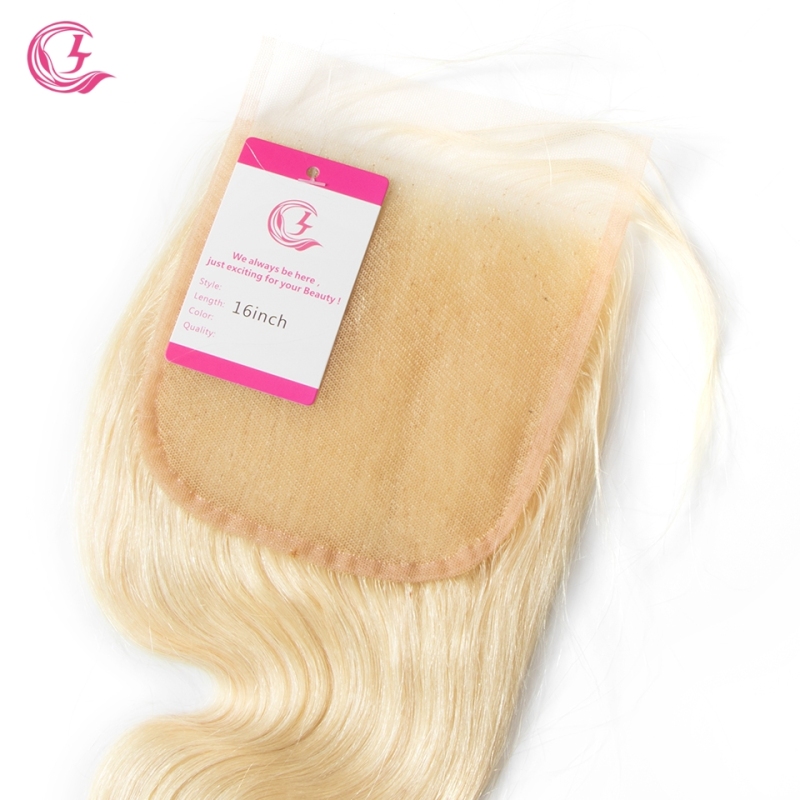 Virgin Hair of Body Wave 5x5 closure 613 # 130% density With Transparent Lace For Medium High Market