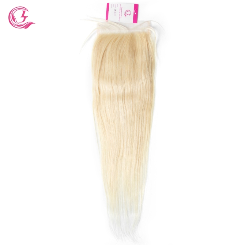 Virgin Hair of Straight 5x5 closure 613 # 130% density With Transparent Lace For Medium High Market