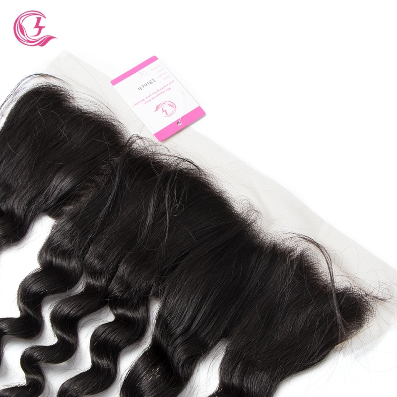 Unprocessed  Raw Hair Ocean Curly 13x4 Frontal Natural Color Medium Brown 130 density