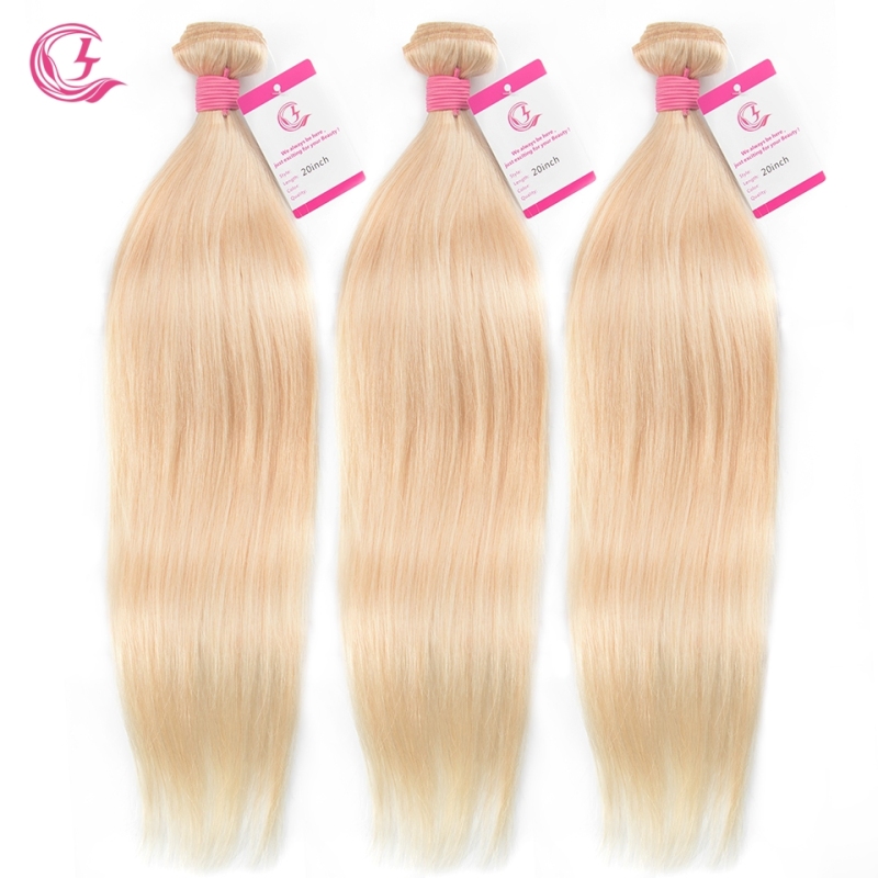 Virgin Hair of Straight Bundle #613 Blonde 100g With Double Weft For Medium High Market