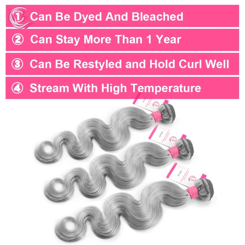 Virgin Hair of Body Wave Bundle Gray# 100g With Double Weft For Medium High Market