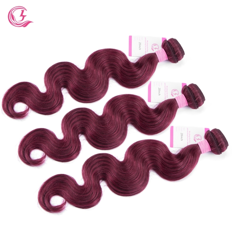 Virgin Hair of Body Wave Bundle 99j# 100g With Double Weft For Medium High Market