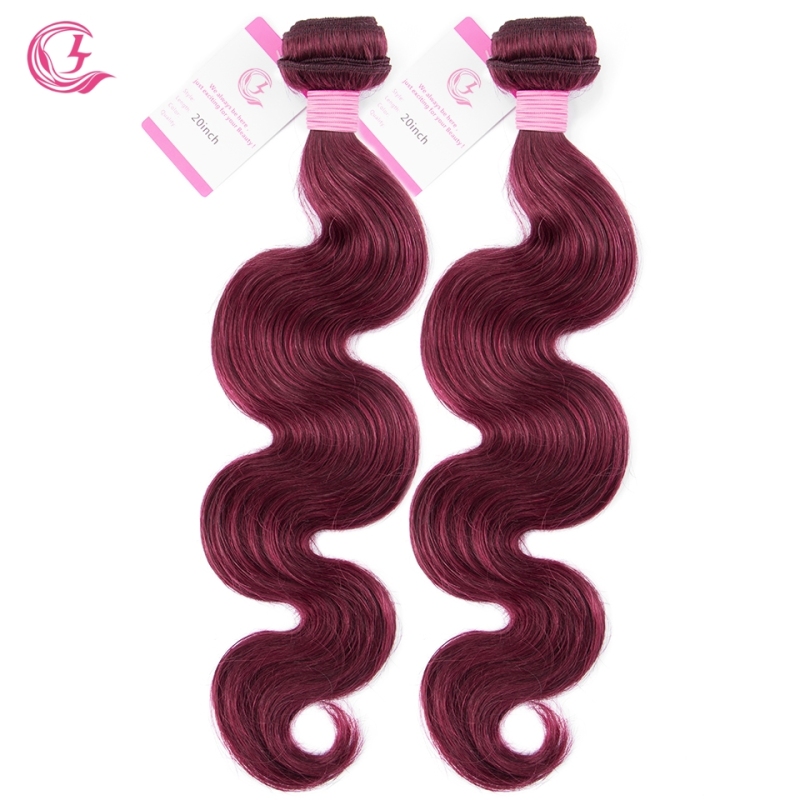 Virgin Hair of Body Wave Bundle 99j# 100g With Double Weft For Medium High Market