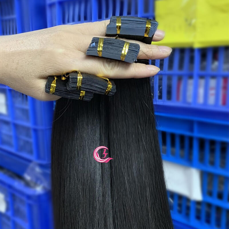 CLJhair Straight Invisi Tape In Brazillian Hair Double Drawn