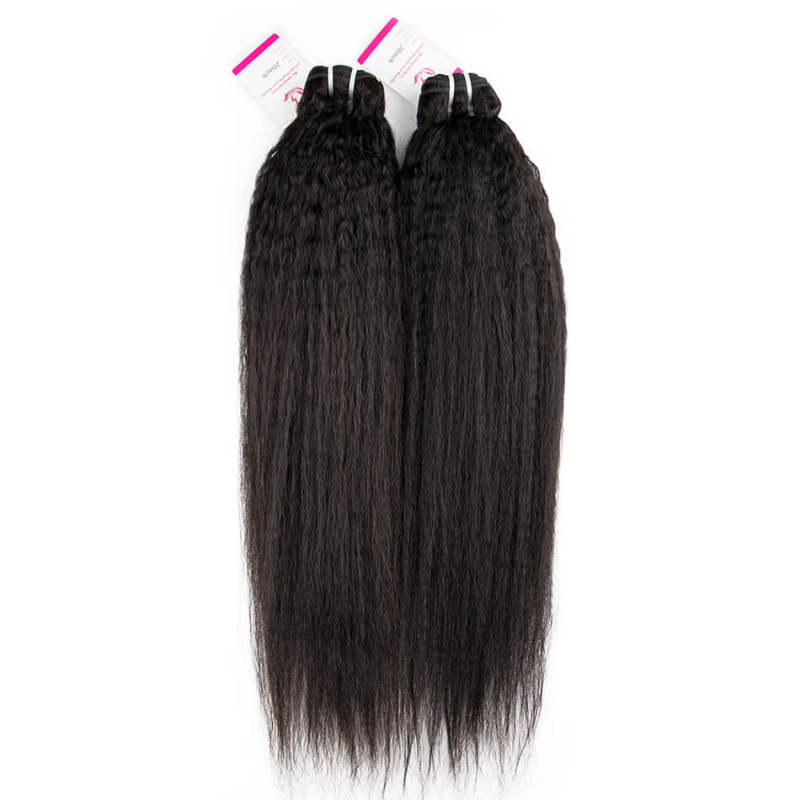 Cljhair Virgin Hair Of Yaki Straight Bundle Natural Black Color 100G With Double Weft For Medium High Market