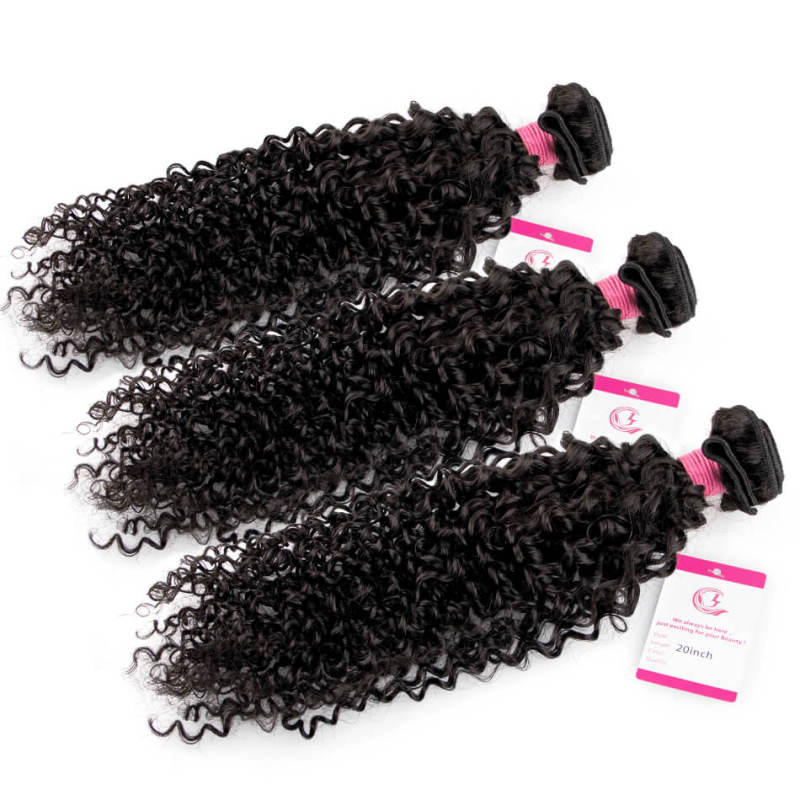 Cljhair Unprocessed Peruvian Jerry Curly Bundles 100G Hair Lot Natural Extensions Human Hair