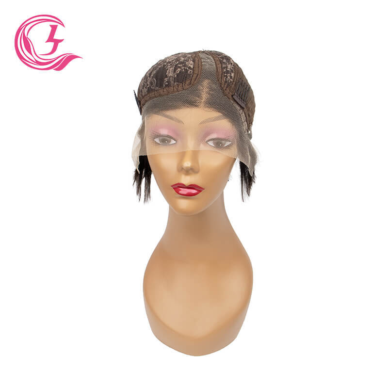 Clj Unprocessed 13X4 Bob Transparent T-Lace Wigs Bone Straight Peruvian Hair For Black Women