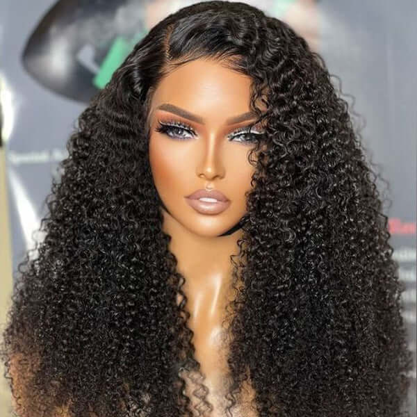 CLJHair Kinky Curly 13x4 Transparent Lace Front Wig With 150% Density