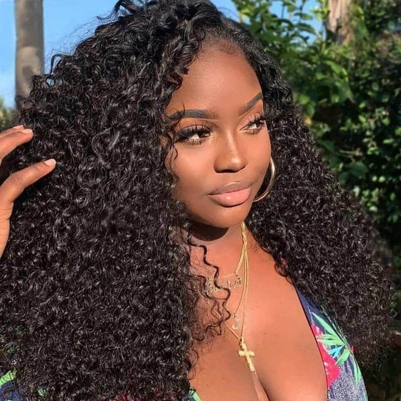 CLJHair Jerry Curly 13x4 Transparent Lace Frontal Wig With 150% Density