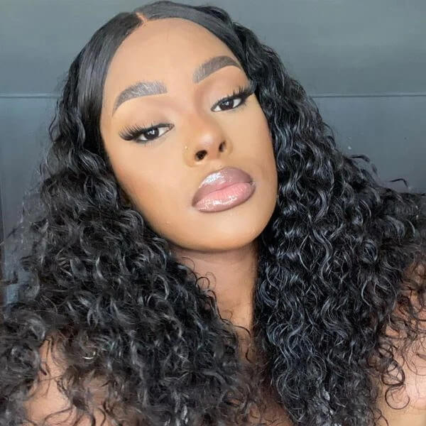 CLJHair Natural Deep Wave 13x4 Transparent Lace Front Pre Plucked Wig With Baby Hair