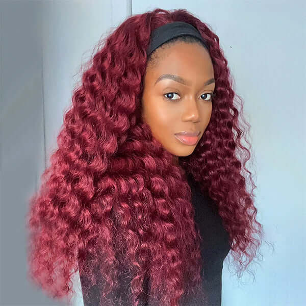 CLJHair 99J 13x4 Lace Frontal Wig Deep Wave Human Hair for Women