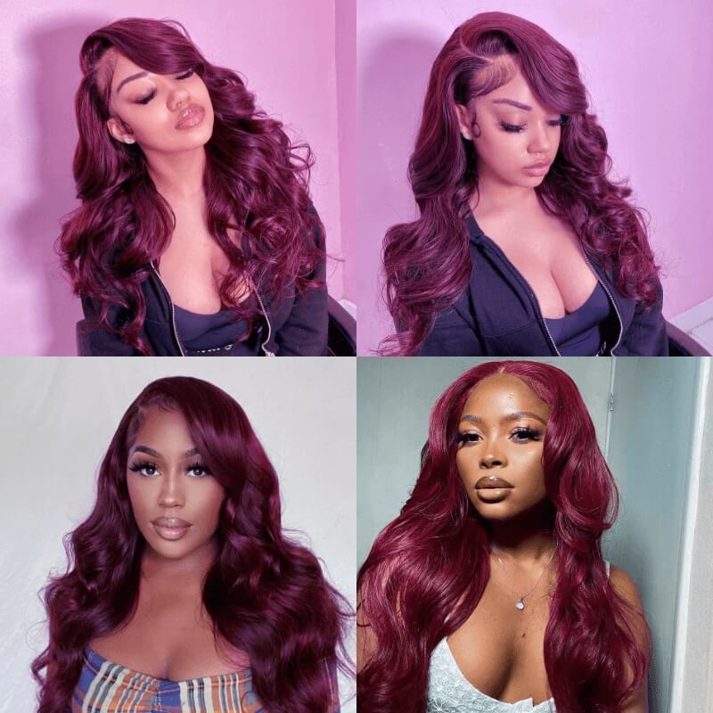 CLJHair 99j Hair Color Body Wave Lace Wigs Human Hair for Sale