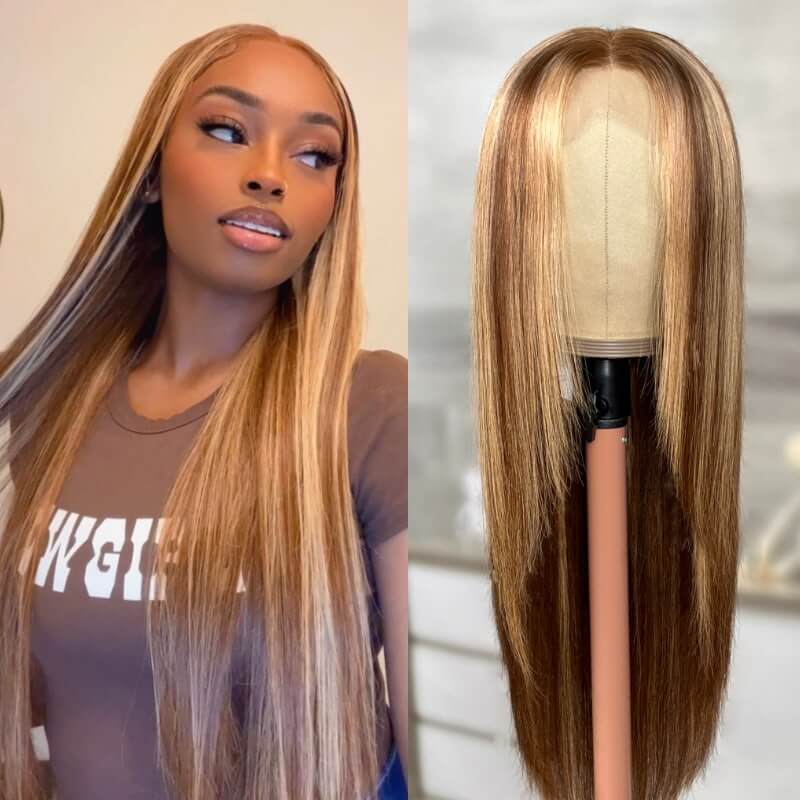 CLJHair Highlight Piano Color 13x4 Lace Front Wig Long Straight Hair With 150% Density